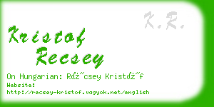 kristof recsey business card